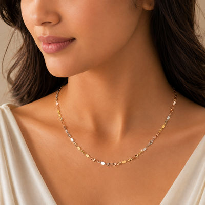 Triple Tone lux n round neckchain